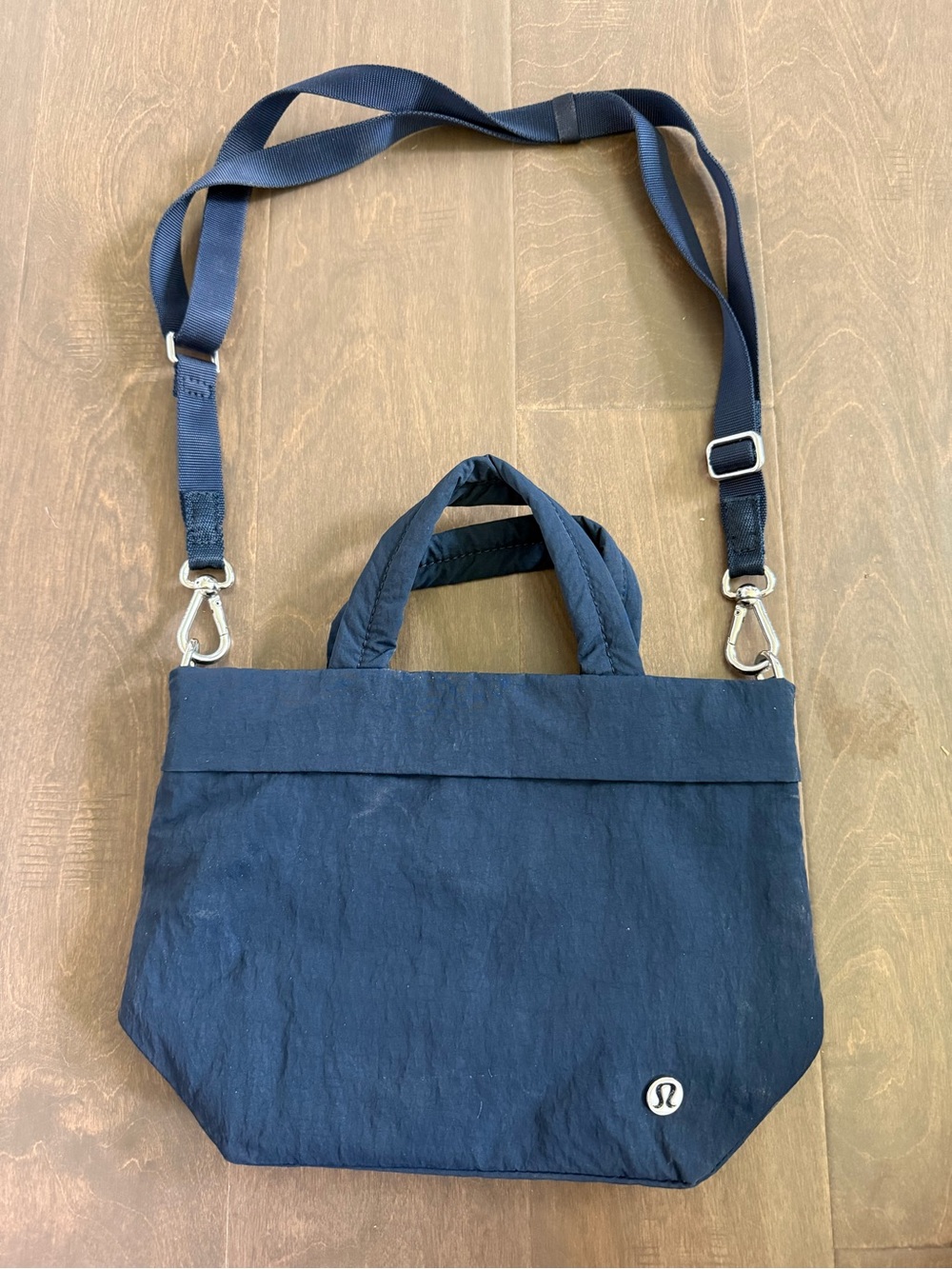 Lululemon Navy Crossbody Sporty Small Tote Purse Inner Drawstring